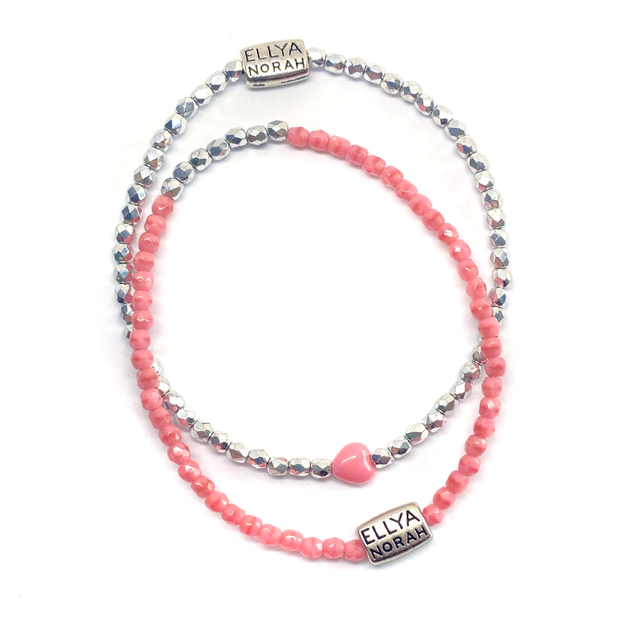 225 pink heart silver